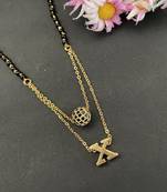 X letter mangalsutra ad black ball pendant short mangalsutra designs name mangalsutras (20 inches)