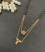 Y letter mangalsutra ad black ball pendant short mangalsutra designs name mangalsutras (20 inches)