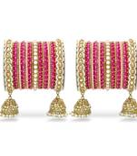 Bridal jhumki style bangle set for two hands by leshya