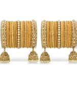 Bridal jhumki style bangle set for two hands by leshya
