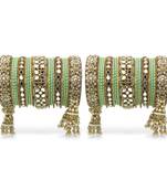 Mirror style bangle set with jhumki for two hands by leshya