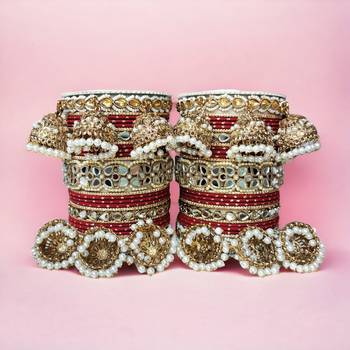 Mirror style bangle set with jhumki for two hands by leshya 2