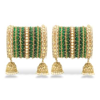 Bridal jhumki style bangle set for two hands by leshya 1