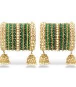 Bridal jhumki style bangle set for two hands by leshya