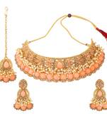 Traditional golden stone and pearl bangle set by leshya