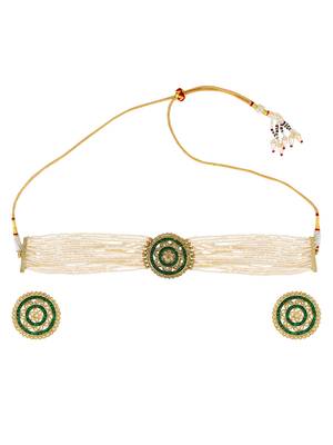 Choker necklace and drop earring set for women by leshya 1