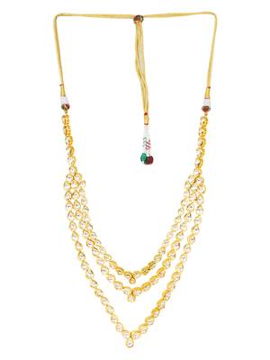 3 layered bridal kundan necklace and earring set by leshya 1
