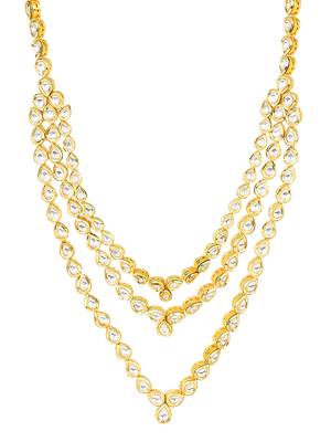 3 layered bridal kundan necklace and earring set by leshya 4