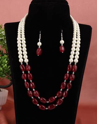 Semi precious onyx stone with pearls 1