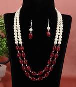 Semi precious onyx stone with pearls