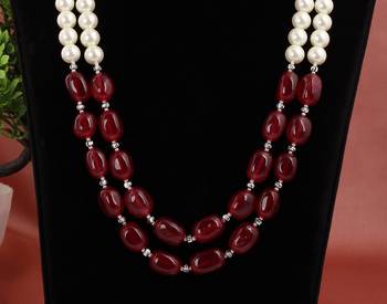 Semi precious onyx stone with pearls 2