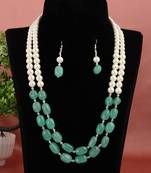 Semi precious onyx stone with pearls