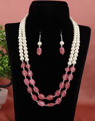 Semi precious onyx stone with pearls 1