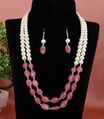 Semi precious onyx stone with pearls