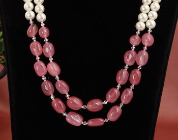 Semi precious onyx stone with pearls 2