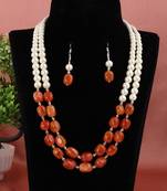 Semi precious onyx stone with pearls