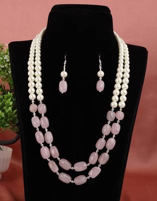 Semi precious onyx stone with pearls 1