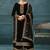 Black Embroidered Georgette Palazzo Semistitched Suit