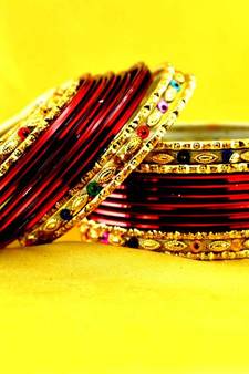 multi coulour brass rajasthani bangle 