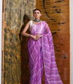 Lavender Organza Tissue Handwork Saree