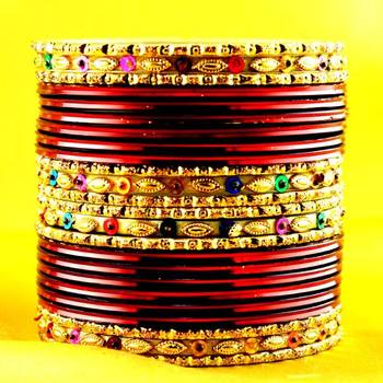 multi coulour brass rajasthani bangle  2