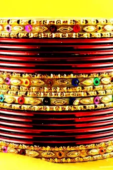 multi coulour brass rajasthani bangle 