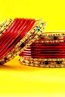 multi coulour brass rajasthani bangle size-2.6,2.8