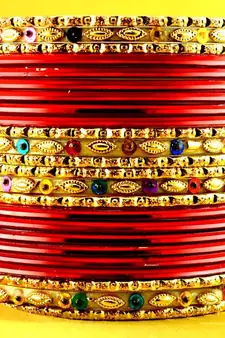 multi coulour brass rajasthani bangle size-2.6,2.8