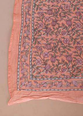 Women's Plus size Surpassing Orange Colored partywear Floral Printed Anarkali Kurta dupatta 4