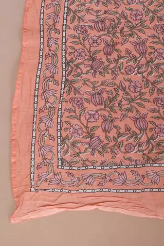 Women's Plus size Surpassing Orange Colored partywear Floral Printed Anarkali Kurta dupatta