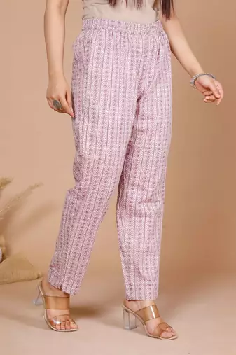 Womens Pink Floral Printed Anarkali Kurta with Palazzo