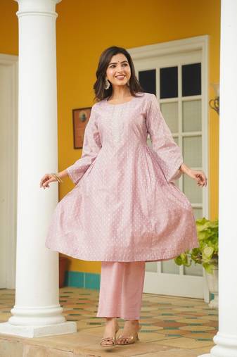 CHANDERI BUTTI EMBROIDERY KURTA & PST PANT