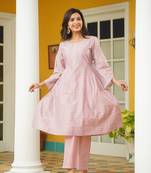 CHANDERI BUTTI EMBROIDERY KURTA & PST PANT