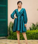 SOLID SATIN WESTERN DRESS