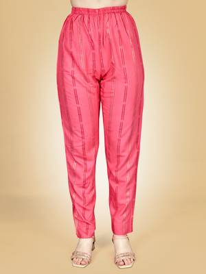 Pink Embroidery Work Rayon Stiched Kurta Pant 4