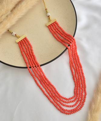 Orange beaded necklace 2
