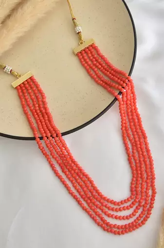 Orange beaded necklace