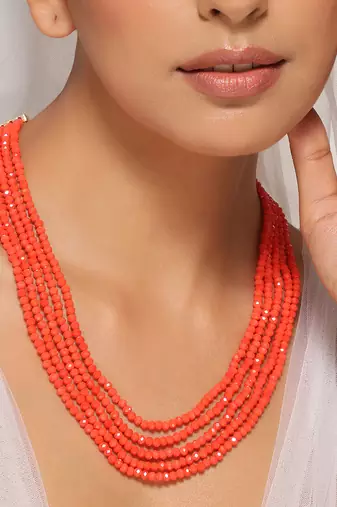 Orange beaded necklace