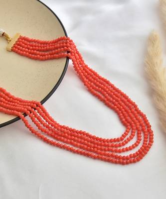 Orange beaded necklace 4