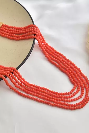 Orange beaded necklace