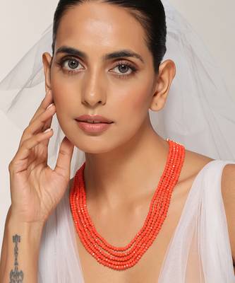 Orange beaded necklace 5