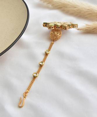 Gold tone kundan maang tikka 4