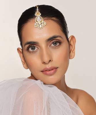 Gold tone polki maang tikka 1