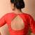 Red Sweetheart Neck Zari Woven Pure Silk Blouse