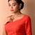 Red Sweetheart Neck Zari Woven Pure Silk Blouse