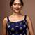 Navy Blue Silk Brocade Designer Blouse