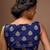Navy Blue Silk Brocade Designer Blouse