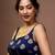 Navy Blue Silk Brocade Designer Blouse
