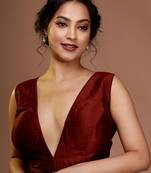 Maroon Silk Solid Designer Blouse