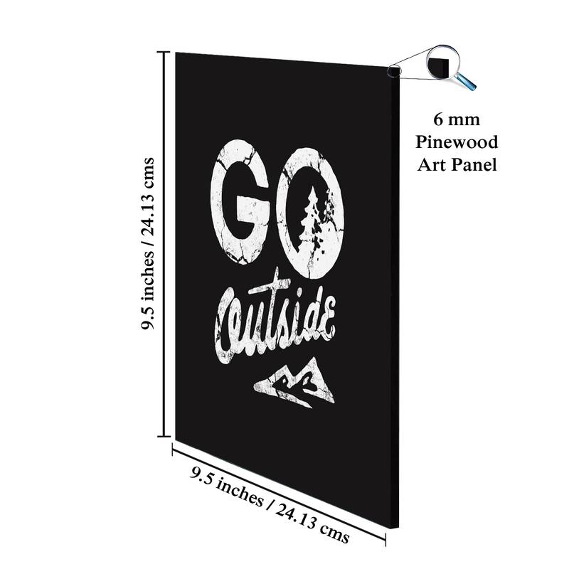 Gallery99 "Go Outside" Motivational Quotes Digital Reprint on Pinewood Art Panel